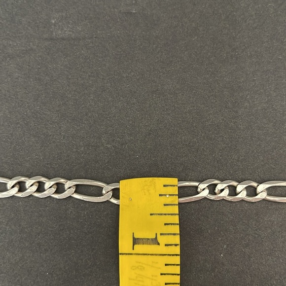 STERLING SILVER FIGARO LINK BRACELET - Picture 8 of 9